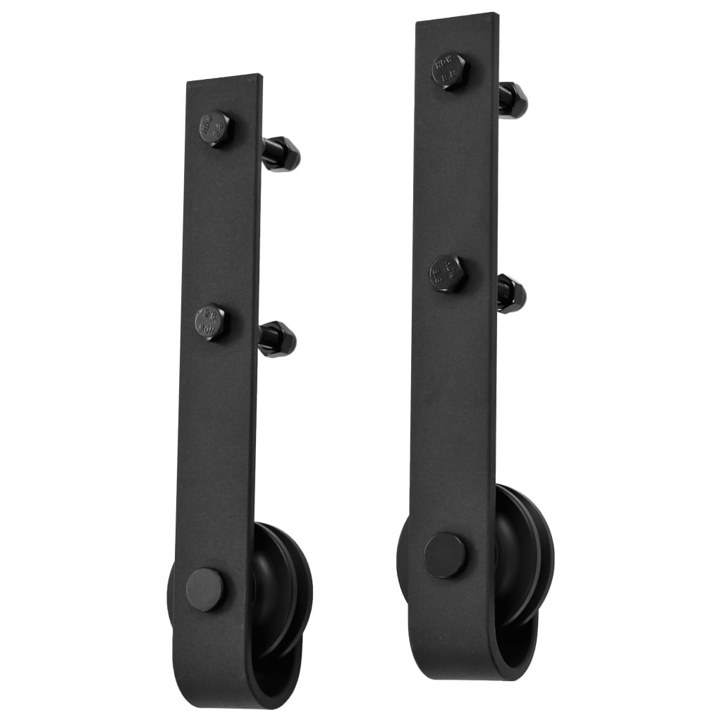 vidaXL Kit de quincaillerie de porte coulissante SKIEN 200 cm noir - 6