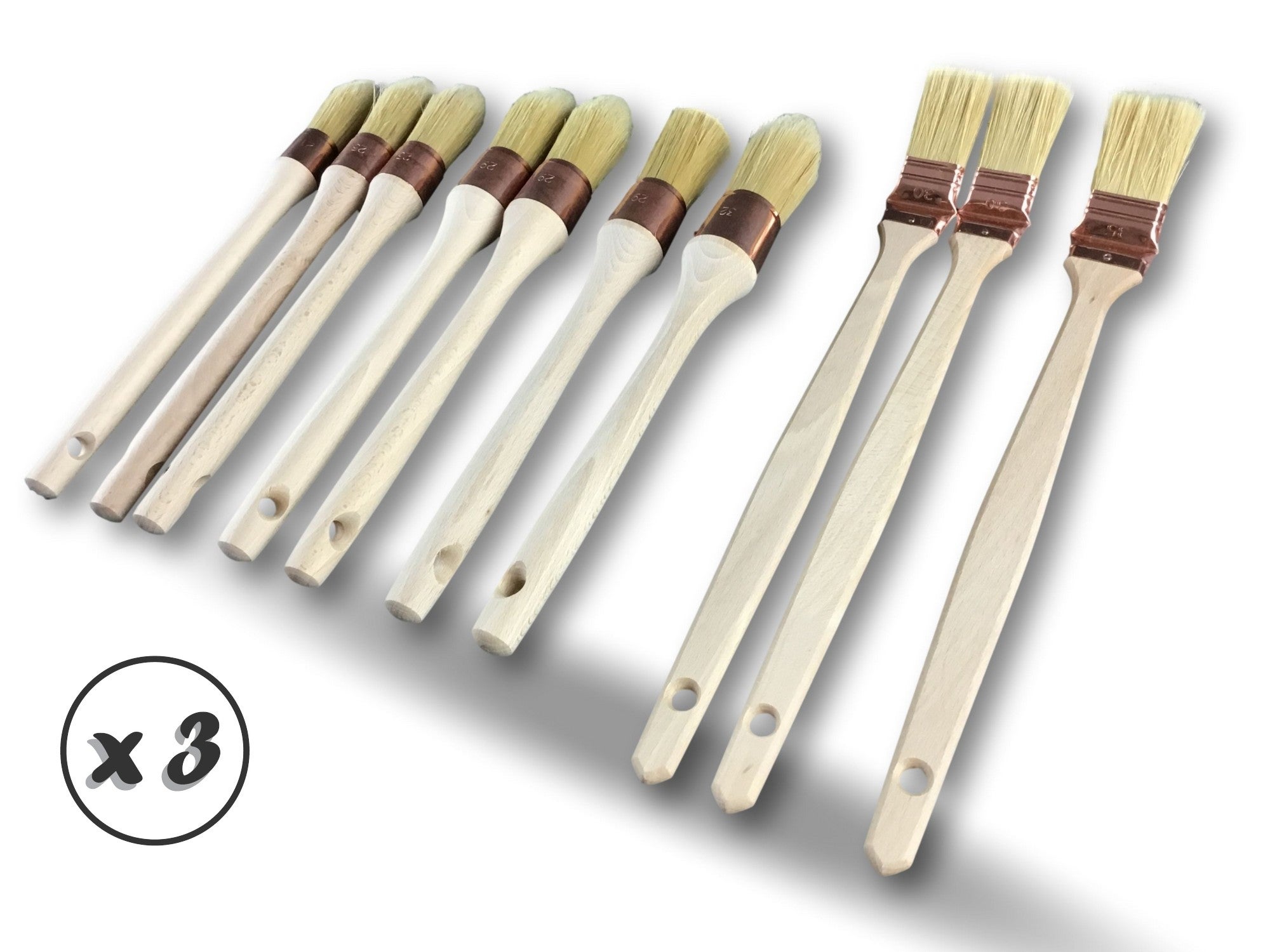 Pinceau brosse à réchampir n°6 ° 29mm soie naturelle manche bois virole cuivré 3087914972064
