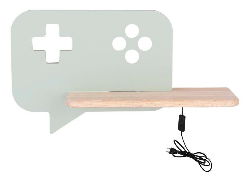 Kinkiet ścienny Console zielony-jasne drewno LED 5W 4000K 250lm wym: 20 x 36 x 12 cm metal IP20 Candellux