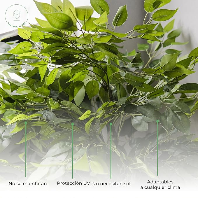 Planta Artificial Ficus 105 cm – Árbol Decorativo Realista sin Mantenimiento – VALYRIA HOME - 5