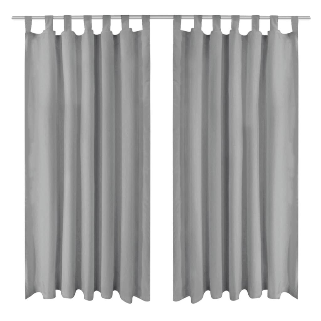 Maison exclusive - cortinas de micro-raso con bucles 2 unidades 140x225 cm gris