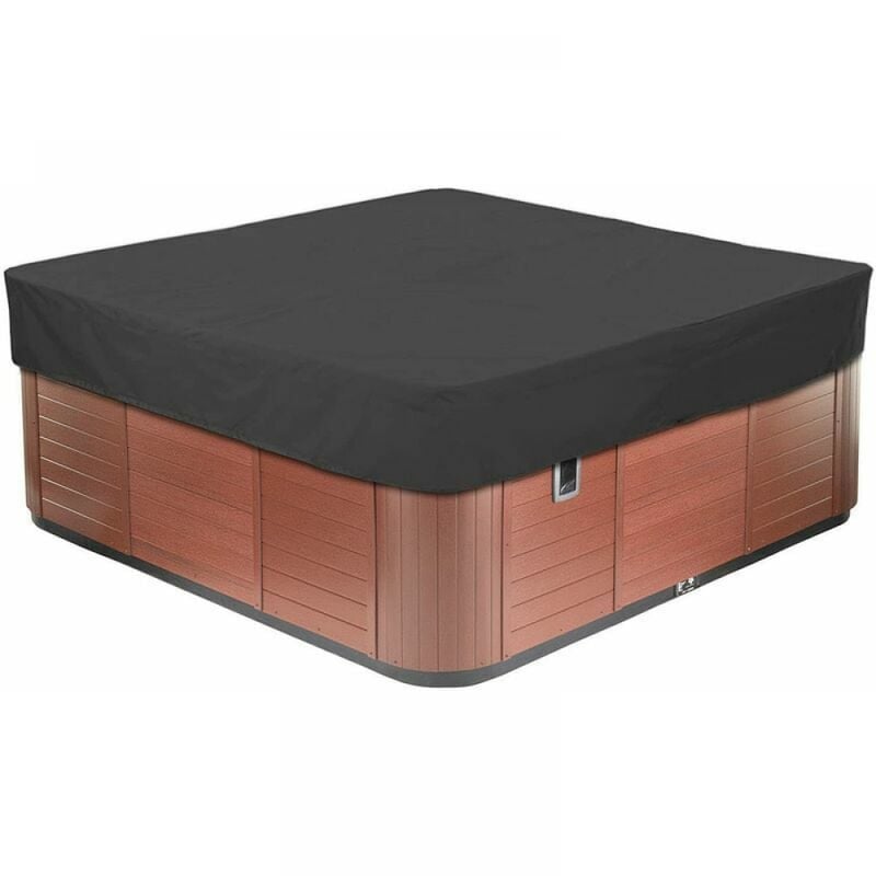 Czarny, kwadratowy pokrowiec na wannę z hydromasażem, 228*228*30 cm, pokrowiec ochronny na basen z tkaniny Oxford 210D, wodoodporny, pyłoszczelny, ant