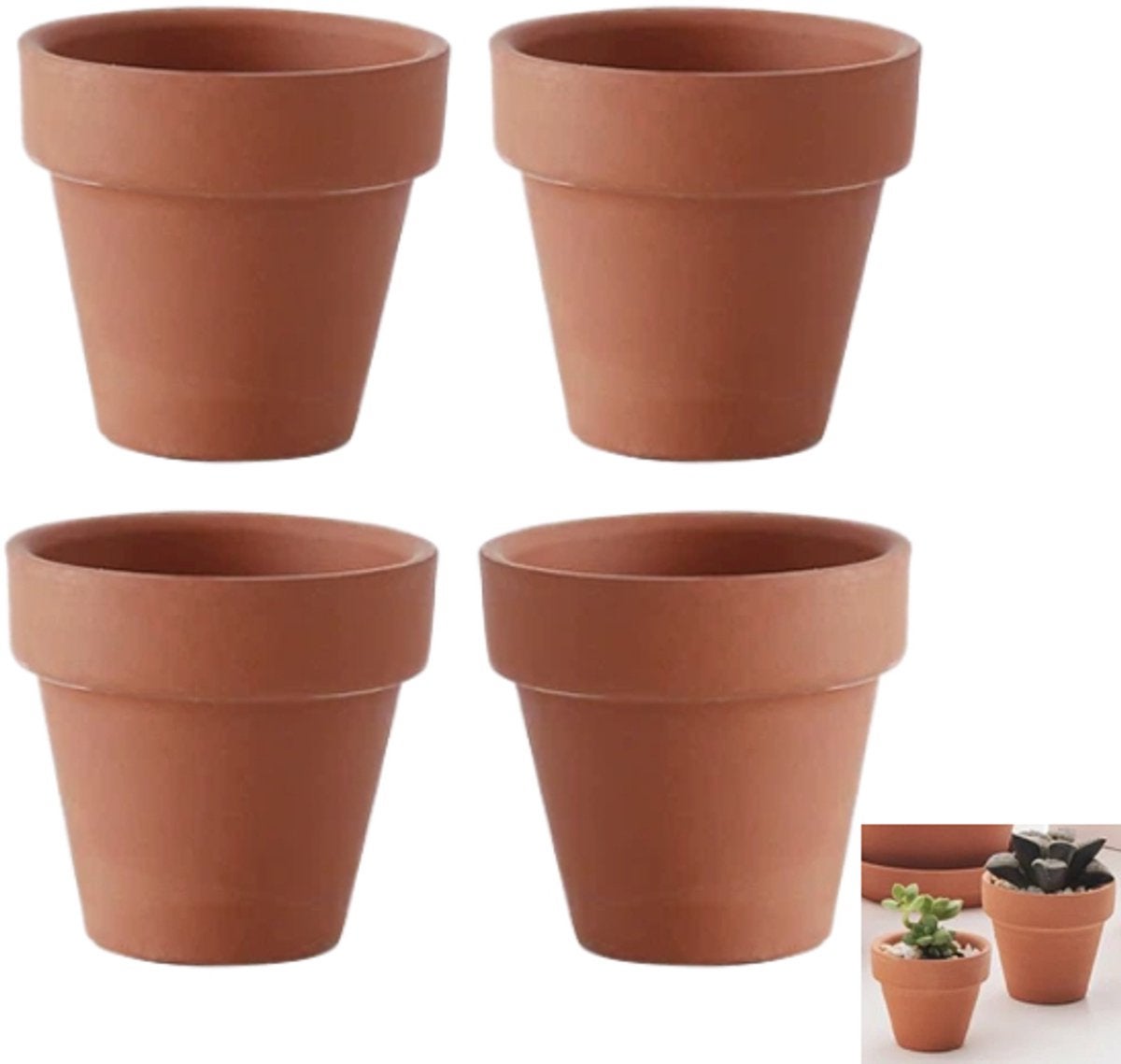 Set de 2 ghivece ceramice, ghivece din teracotă roșie, ghivece pentru răsaduri suculente, drenaj și aerare bune, roșu cărămiziu 2buc