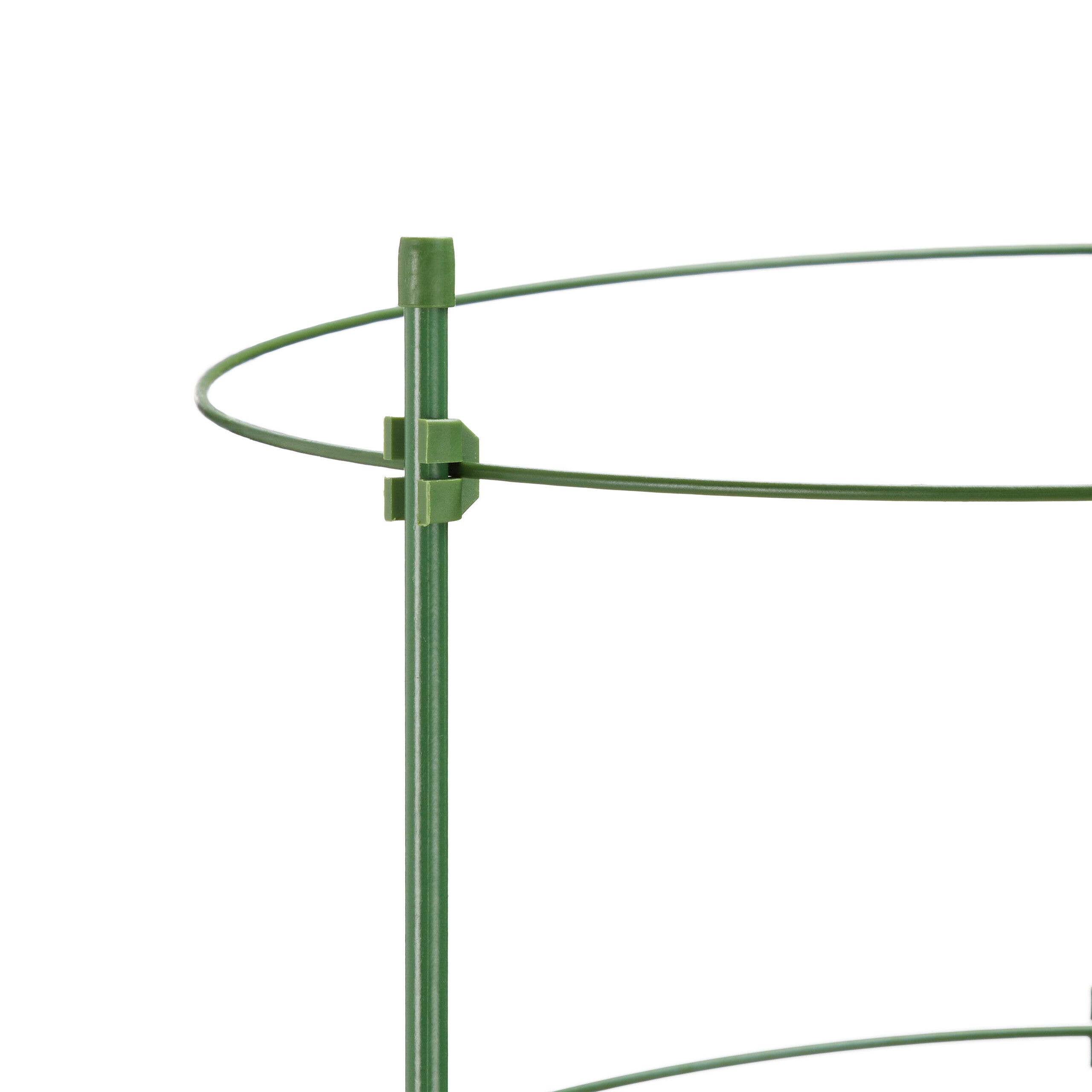 Tuteur à tomates en lot de 6, métal et plastique, hauteur : 90 cm, 4 anneaux réglables, pour plantes, vert, Relaxdays - 7