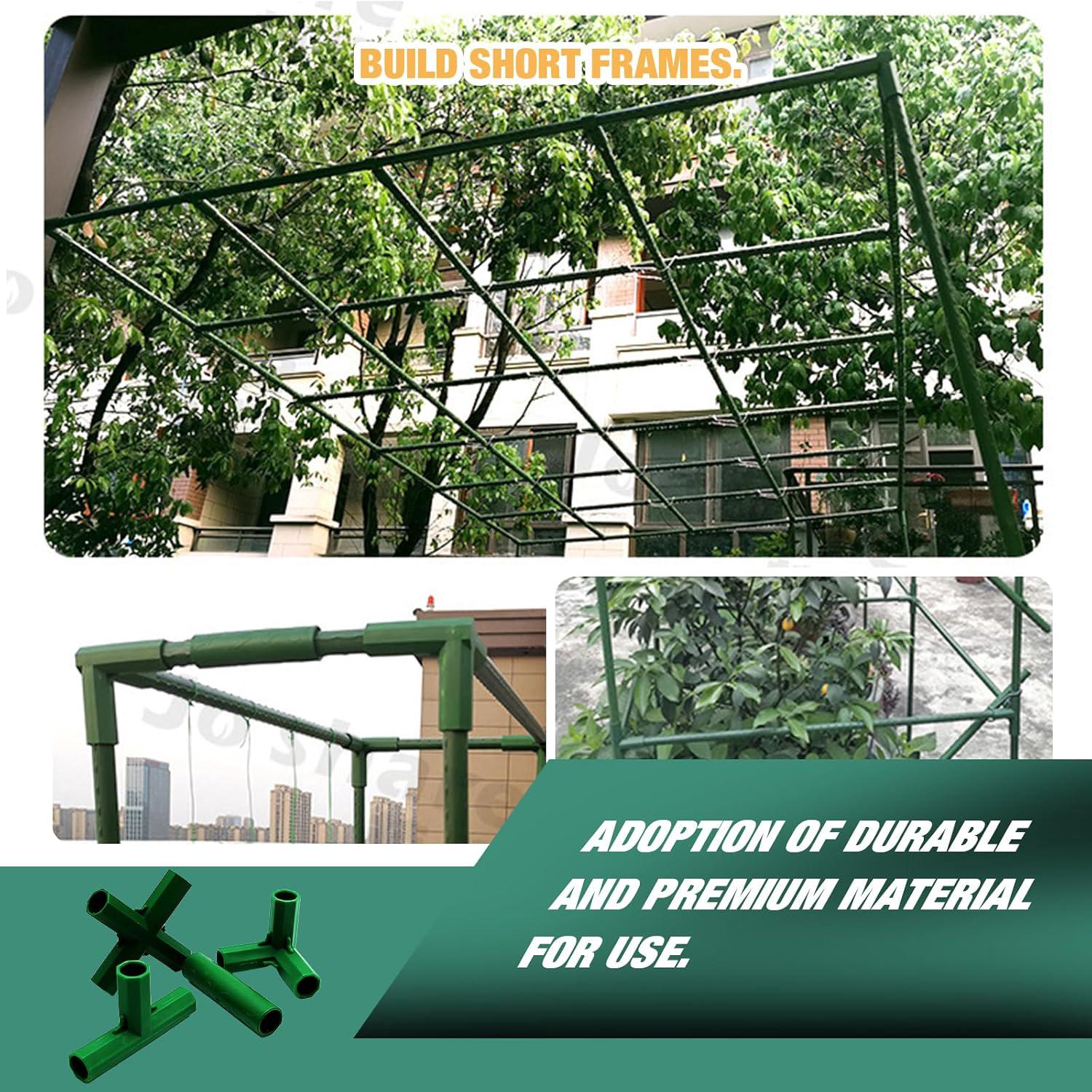 16 pièces Raccords de Tubes pour Cadre de Jardin - Connecteurs Stables pour Serre en Plastique - Compatible Treillis Vigne, Jardinage - 16 mm - 5