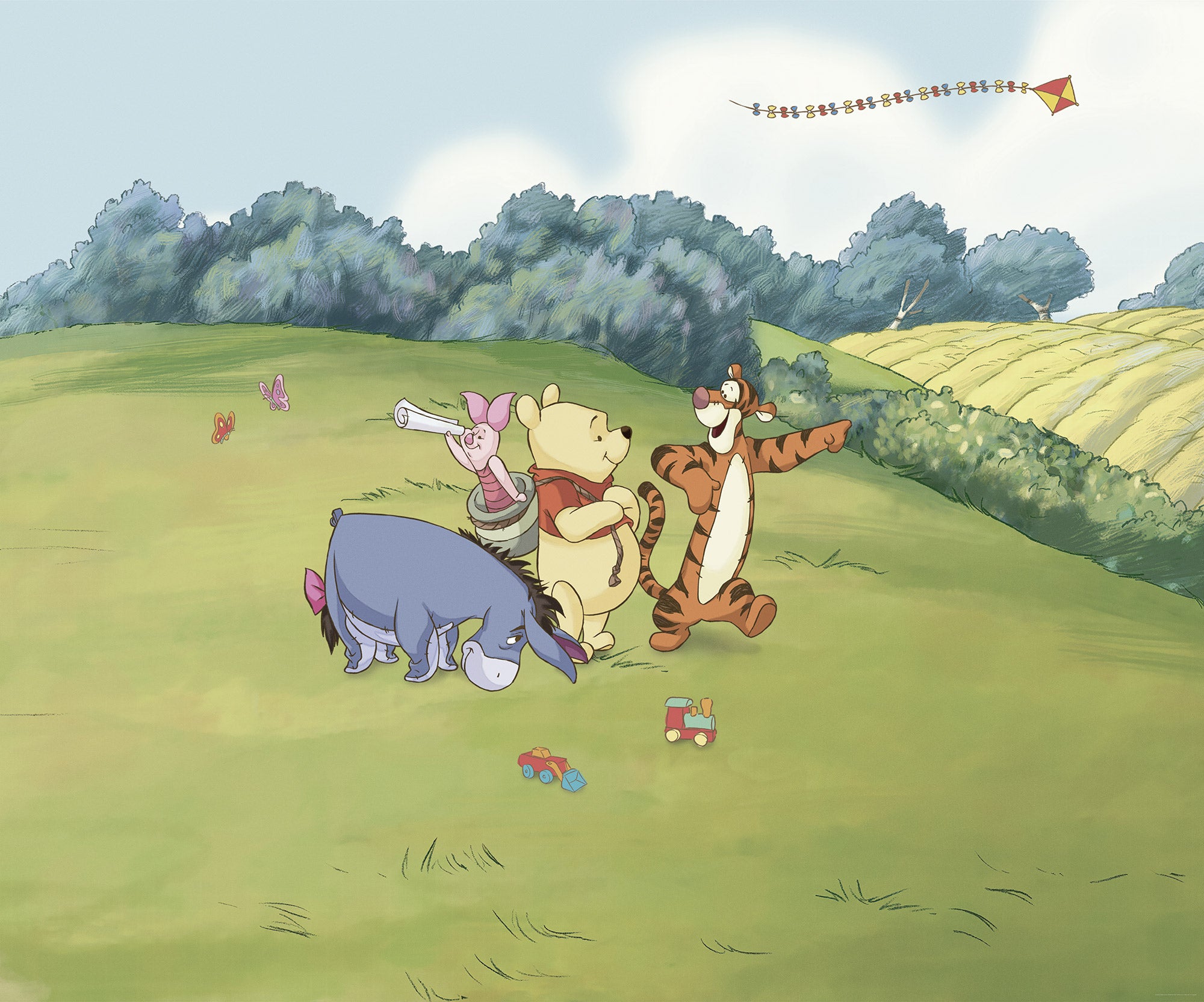 Fototapeta Winnie the Pooh w wielu kolorach - 300 x 250 cm - KOMAR