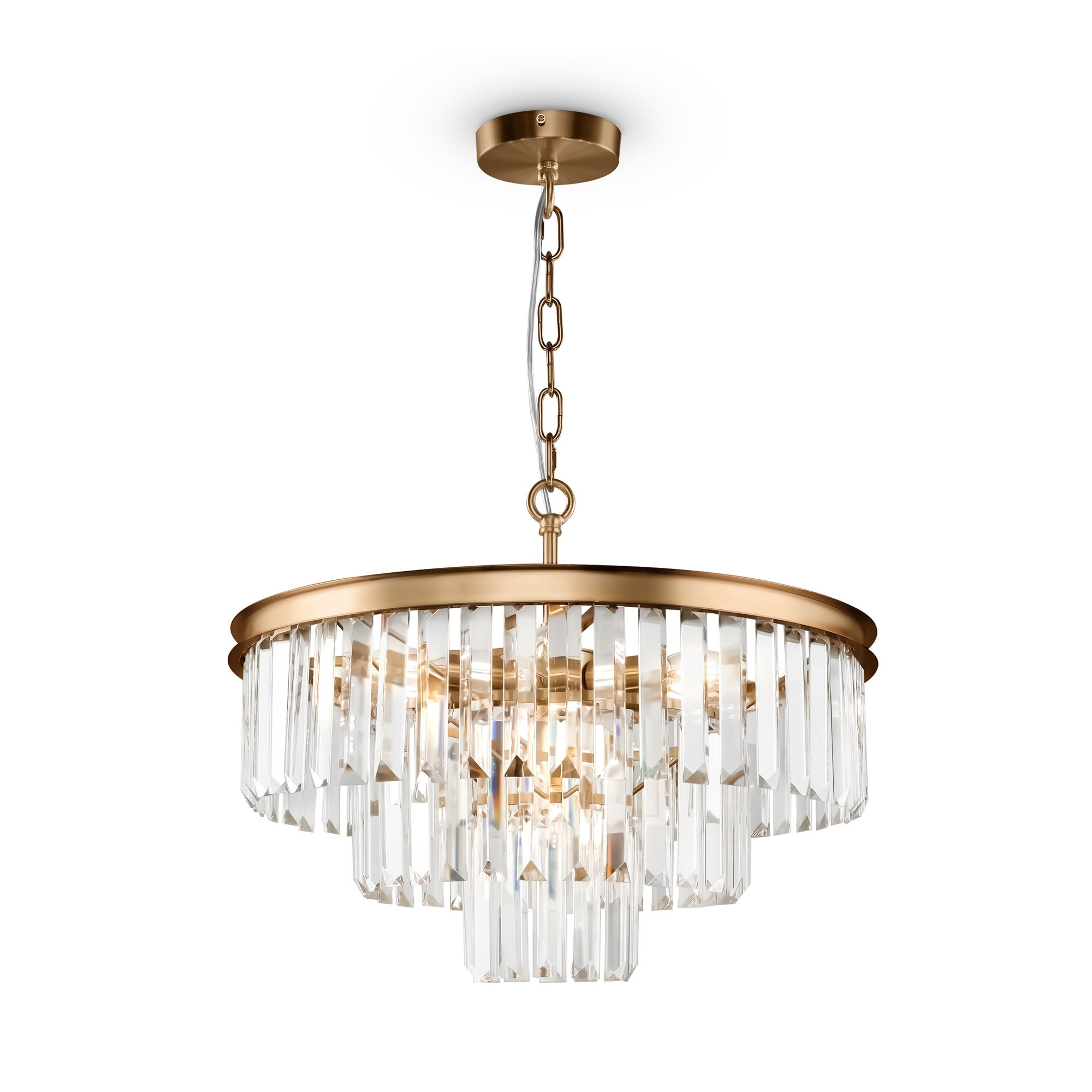 Lampa wisząca Revero mosiężno-złota 7xE14x40W kryształowy wym: 115 x 50 x 50 cm kryształ Maytoni