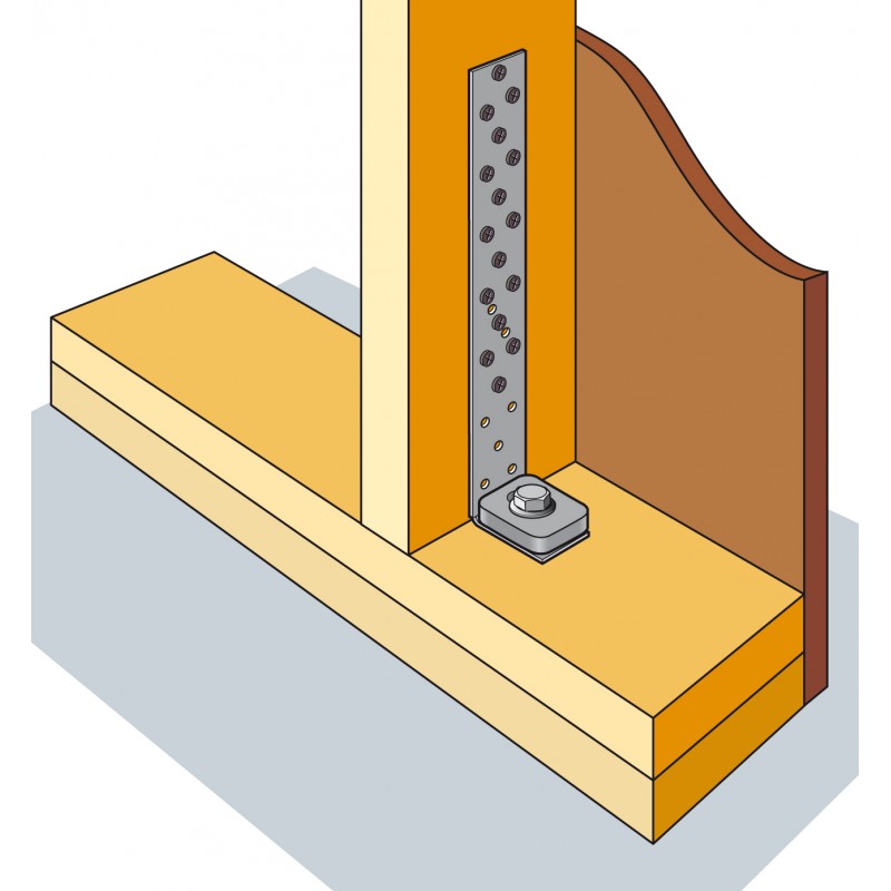 Ancrage pour montant d'ossature + 1 rondelle dimensions au choix-40-290-50-2 mm 1 A l'unité - 5
