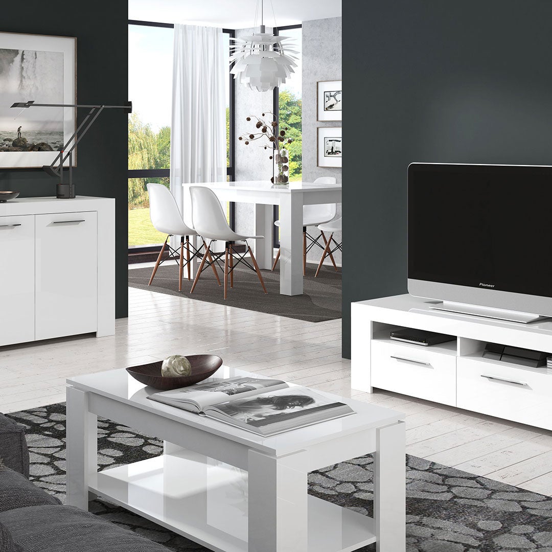 Table à manger THEA extensible L140/190cm - Blanc brillant - 4