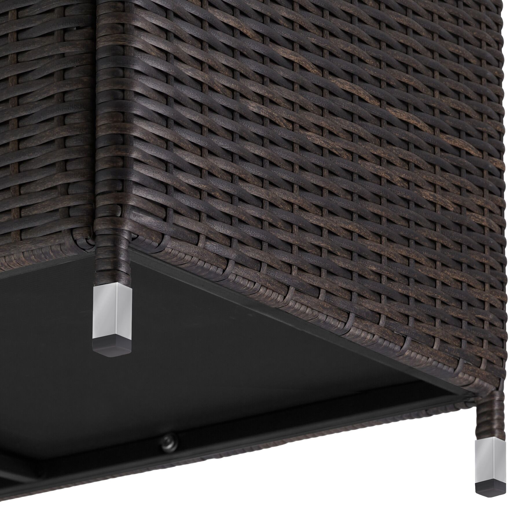 Tectake Coffre de jardin KIRUNA en rotin synthétique 120x55x61,5cm 270 L - marron - 7
