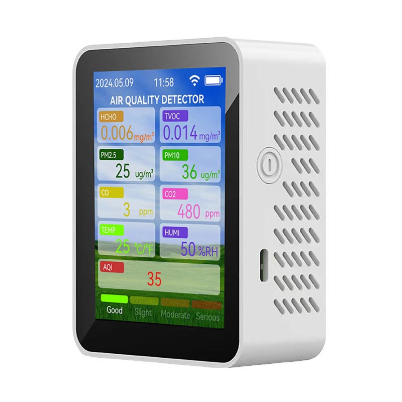 Testeur Qualité Air 6 En 1 Tuya Zigbee - PM2.5 CO2 Température Humidité - Compatible Alexa Google