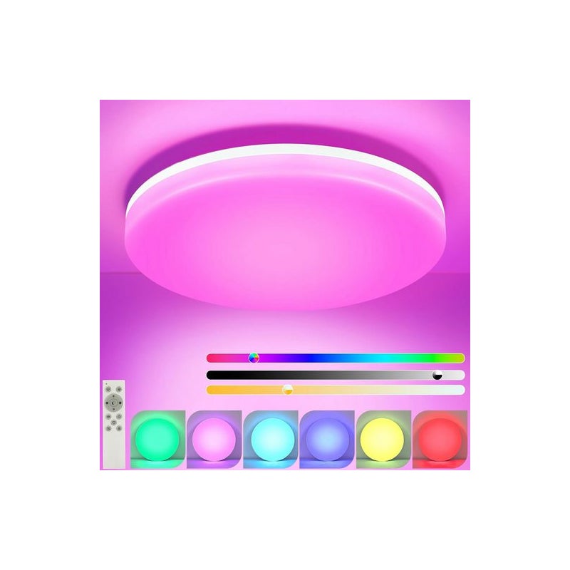 ZMH Lampa sufitowa LED 22 cm, 18 W, kątowa, IP54, do łazienki, sypialni i kuchni