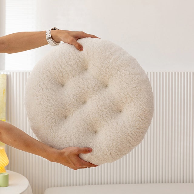 Tapis de sol rond en laine d'agneau, 50 cm, adapté à une utilisation au sol et en extérieur, peut être utilisé comme coussin