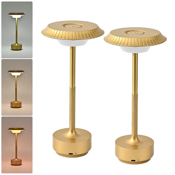 2X Lampa LED Grzyb Spodek Latający - Sterowanie Dotykowe 3 Kolory - Nowoczesna Bezprzewodowa Lampka Nocna - Lampka Nastrojowa do Domu
