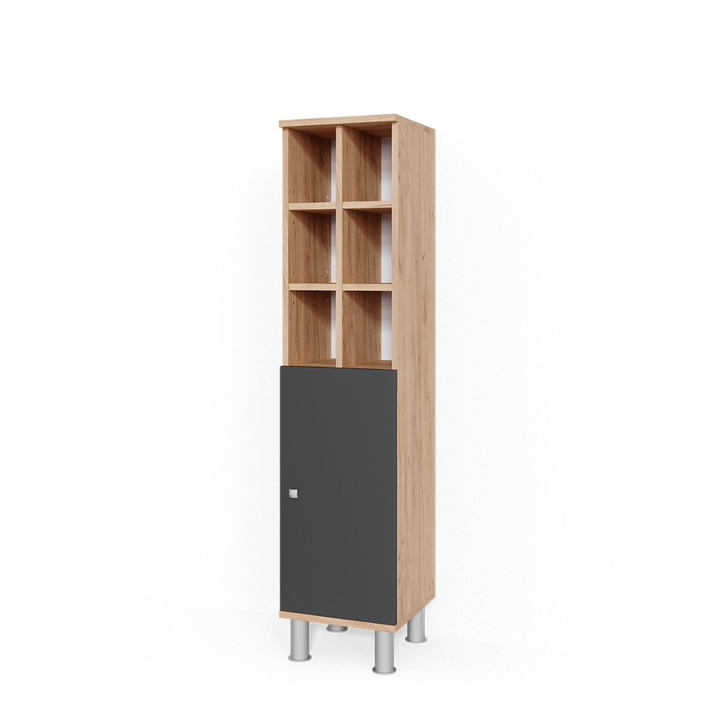 Vicco Szafka łazienkowa Fynn, Antracyt, 30 x 130.6 cm duże drzwi