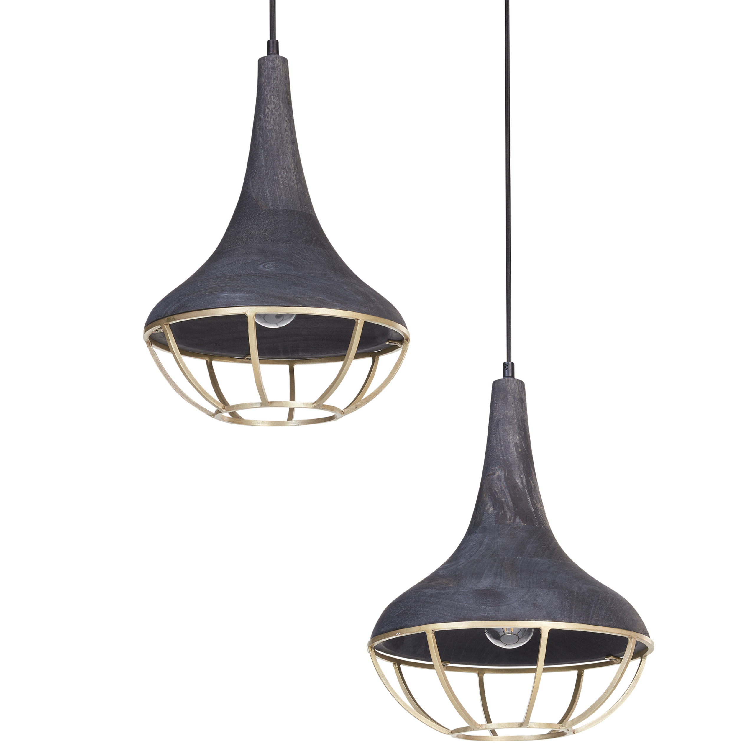 Lampe suspension BAGMATI Bois de manguier Noir - 6
