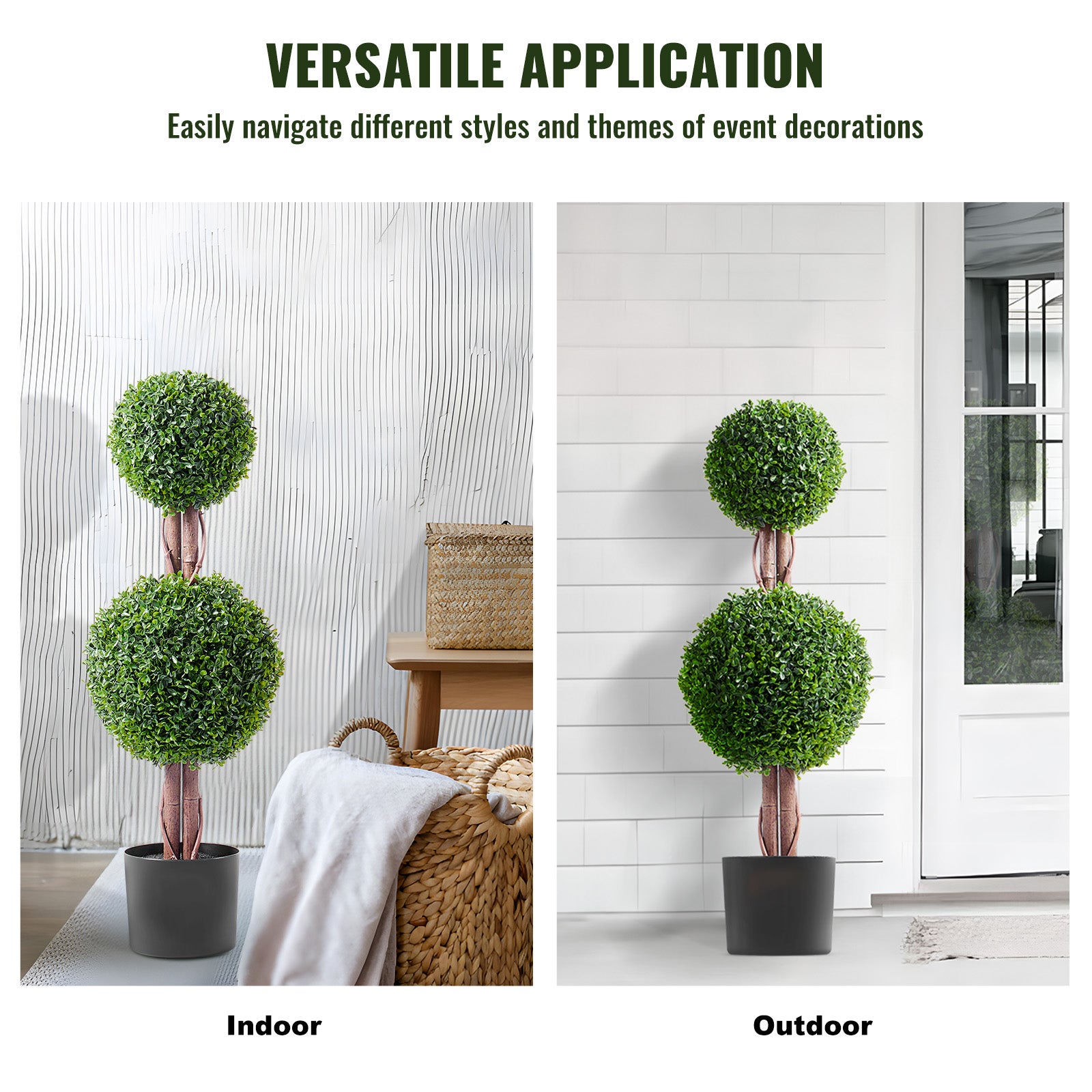 Set di alberi topiari in bosso artificiale SucceBuy 48