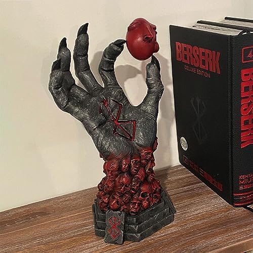 Statue Berserk, Statue Main Divine avec Collier Oeuf de Roi - Main de Mort Folle, Sculpture Rune Crâne - Cadeau pour les Amateurs de Bandes Dessi - 2