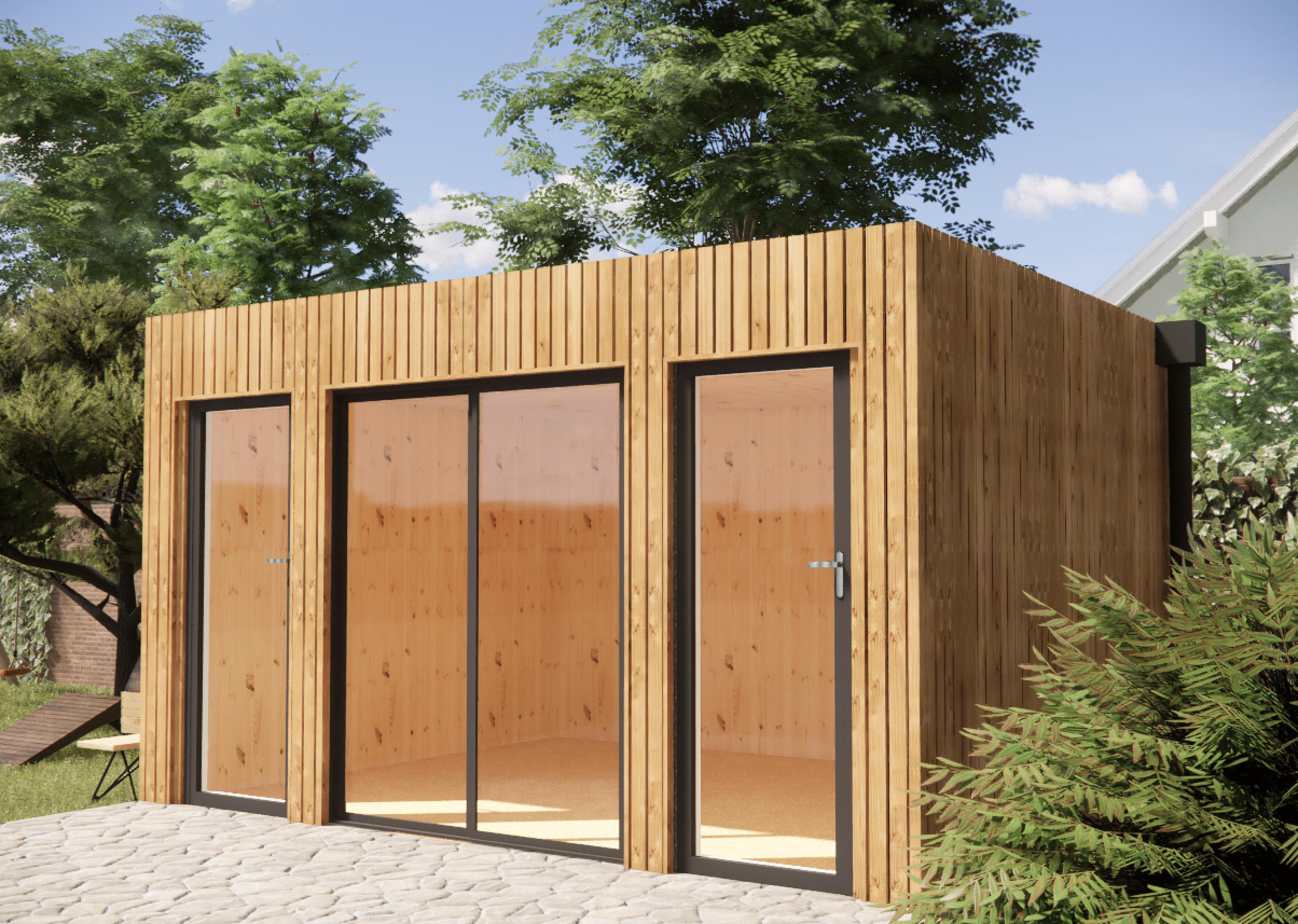 Studio de jardin indépendant à louer en bois 4,4 x 3,5 x 2,7 m / menuiseries alu k-line - 6