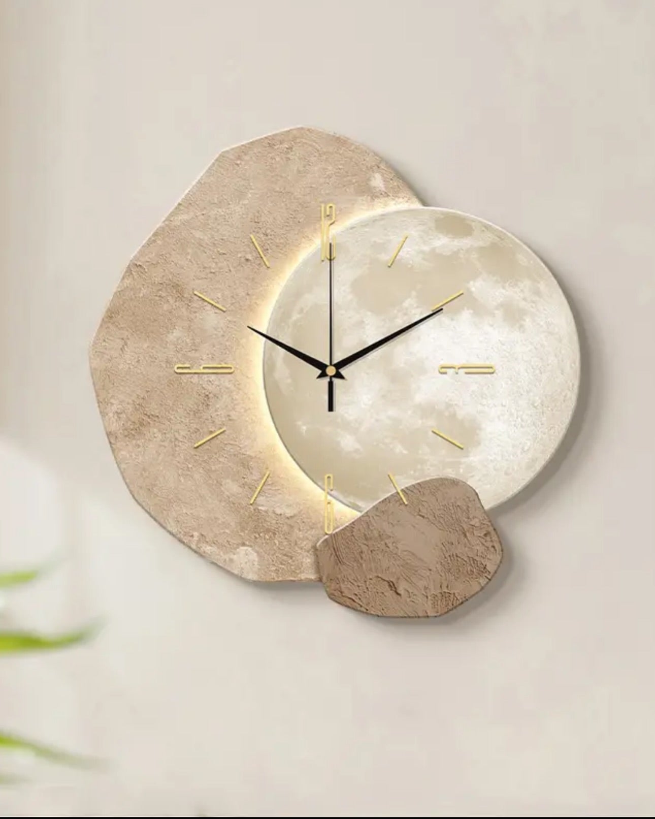 Horloge murale silencieuse et minimaliste ZAEWRY pour le salon, avec éclairage LED, idéale pour la salle à manger, le bureau ou la chambre, 40 cm - 6