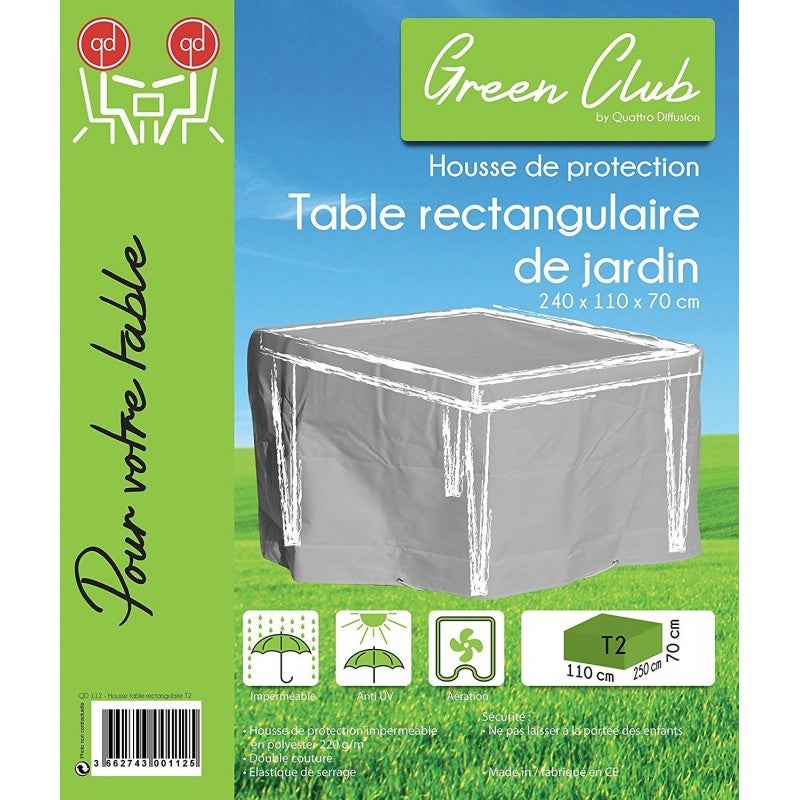 Housse De Protection Toile Imperméable Pour Table De Jardin Carrée 183x114cm - Oxford 600D 280g/m², Beige, Résiste Aux Intempéries