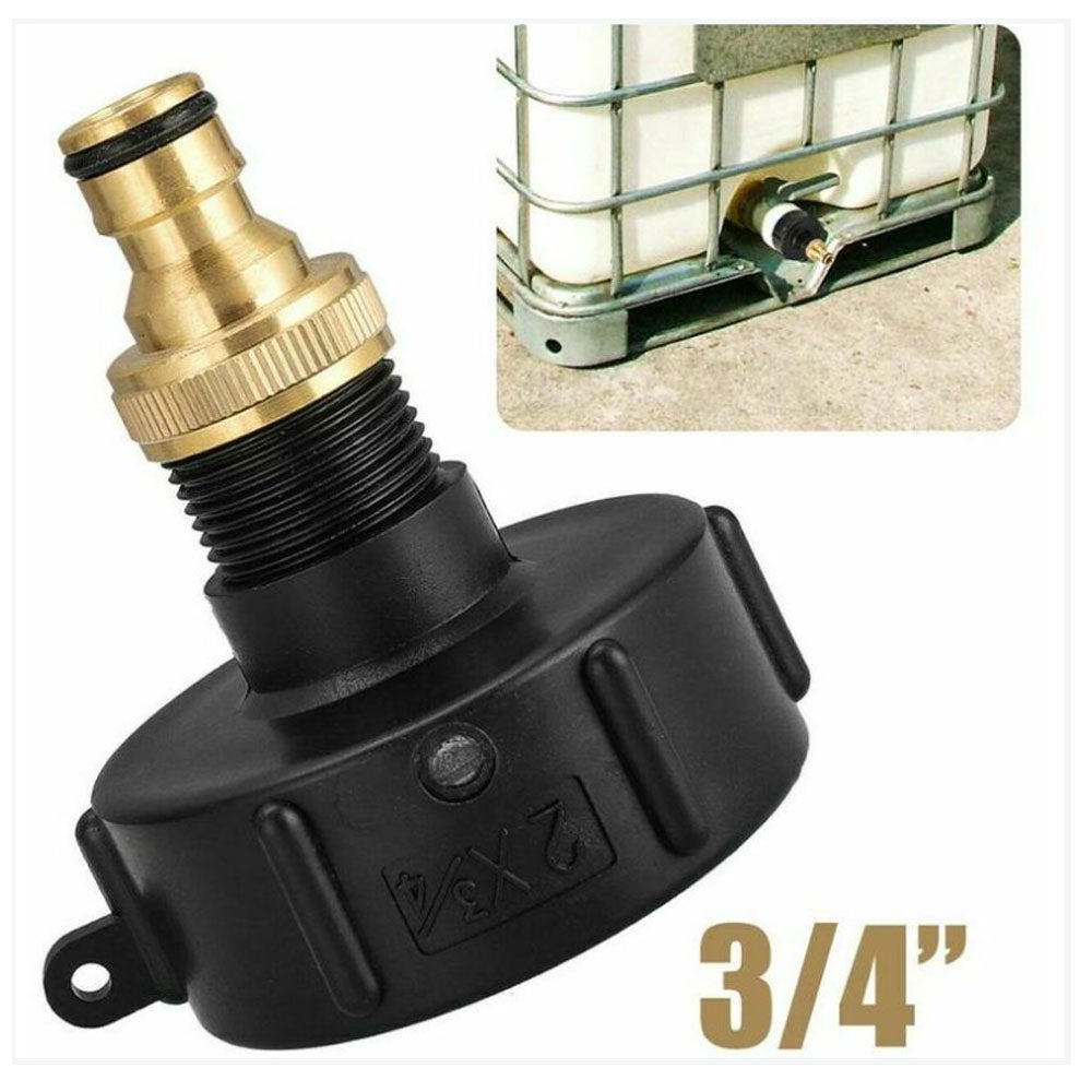 Złączka do zbiornika na wodę S60X6 - kran mosiężny ECO 15 mm + dysza 20x27