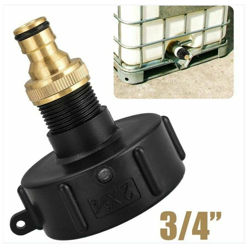 Złączka do zbiornika na wodę S60X6 - kran mosiężny ECO 15 mm + dysza 20x27