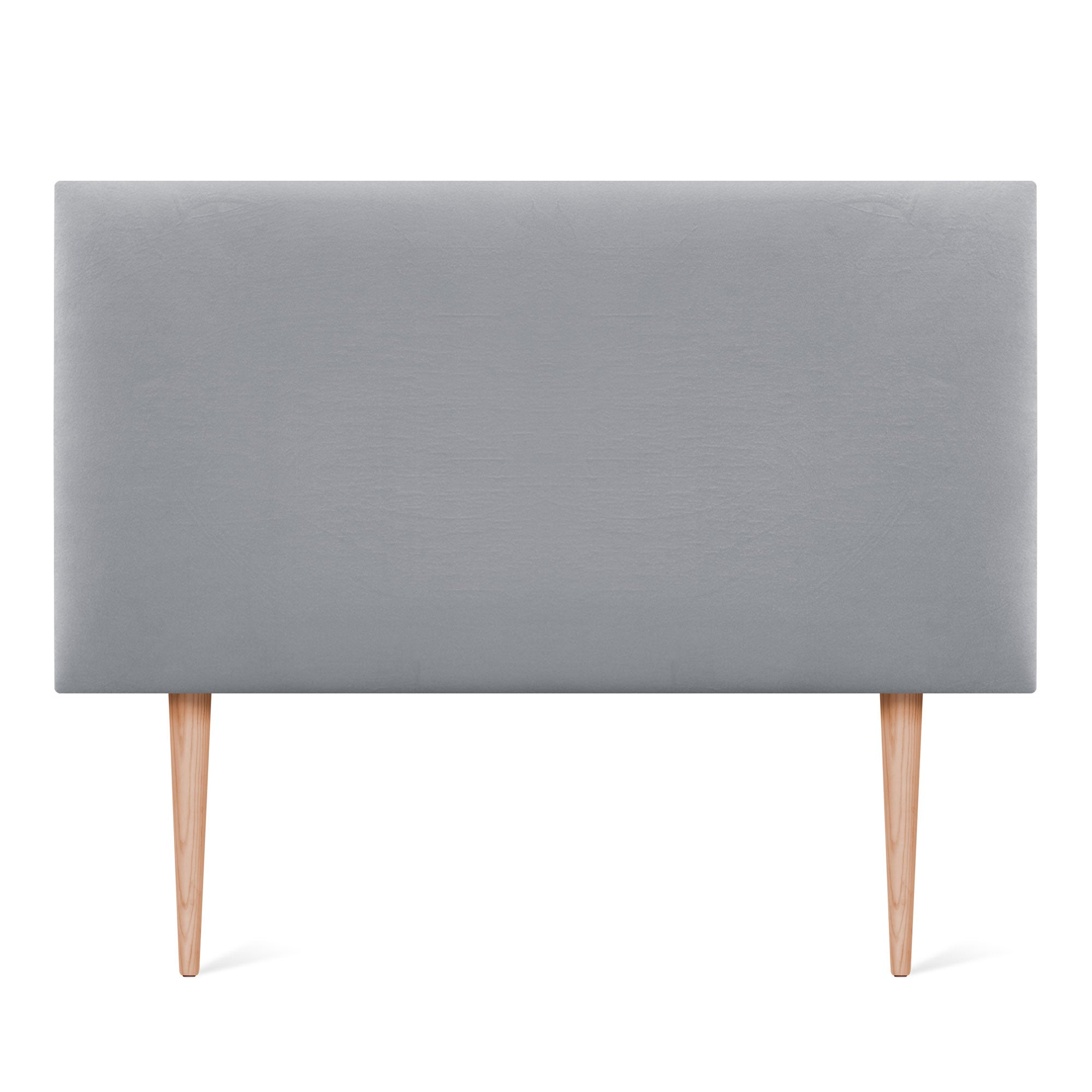 DHOME Testiera in Velluto Liscio con Gambe Camera da letto Imbottita con Testiera Imbottita Moderna di Fascia Alta (Grigio Chiaro, 90x105cm) - 2