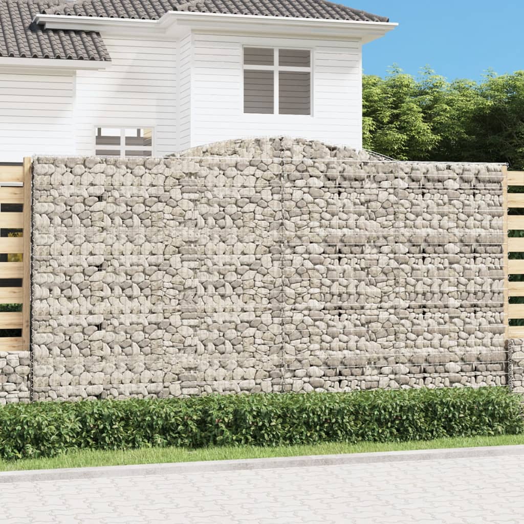 Kosze gabionowe, 2 szt, 400x30x220/240 cm, galwanizowane żelazo vidaXL