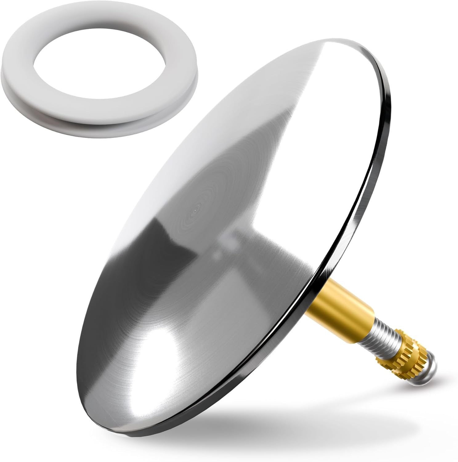 Tapón de bañera de 72 mm - tapón de bañera con tornillo ajustable - sello hermético para desagüe de bañera - tapón de bañera de altura ajustable