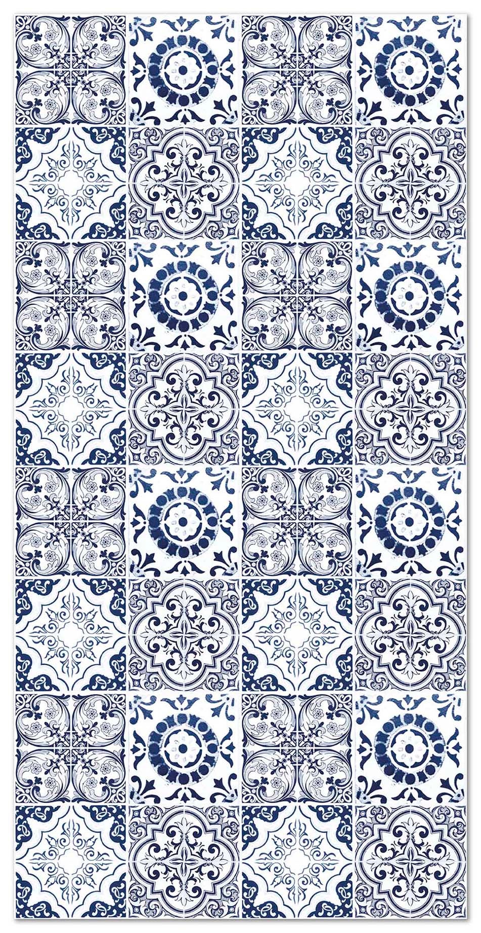 Panorama alfombra vinílica hidráulica granada azul 100x140 cm - alfombra cocina vinilo - alfombra salón antideslizante e ignífuga