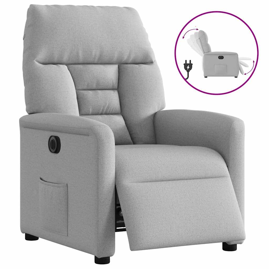 Elektryczny fotel rozkładany Cloud Grey Fabric vidaXL