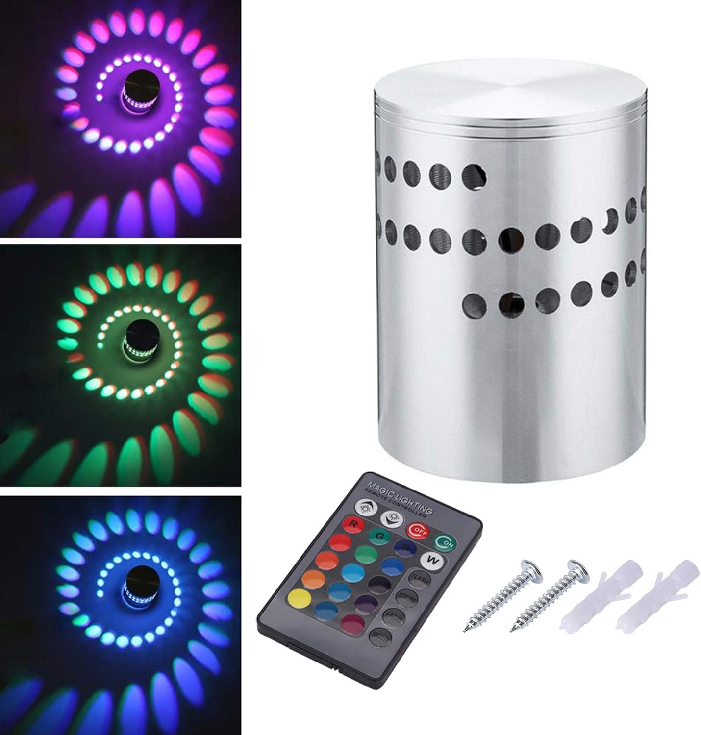 Applique Murale Sans Fil Coollamp - Télécommande, Tactile, 3 Luminosités & Couleurs - Rechargeable