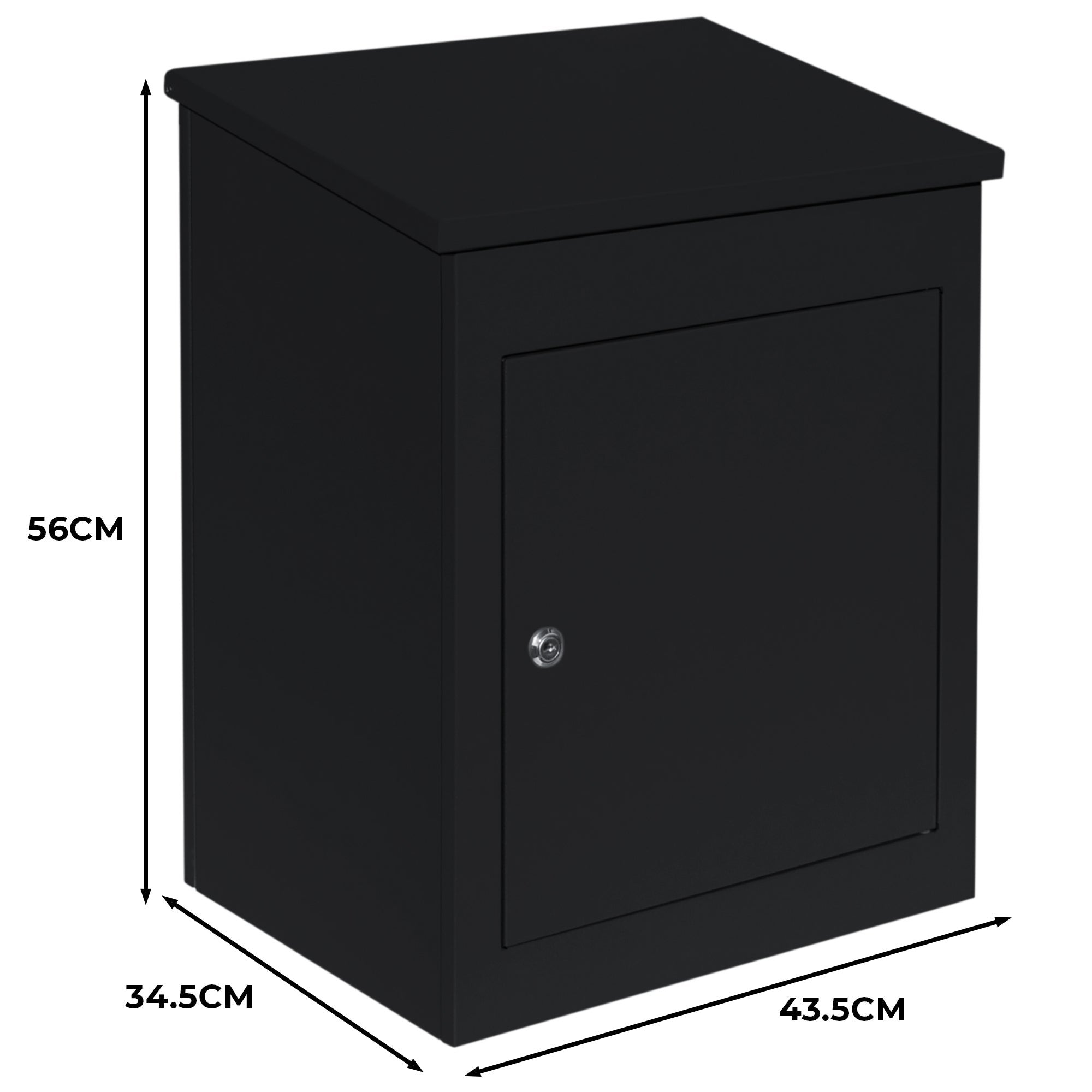 Boîte à Colis & Lettres Anti-Vol Murale en Acier Noir Murale Colissimo Grande Boîte jusqu'à 35 x 19 x 15 cm - 100 % - 5