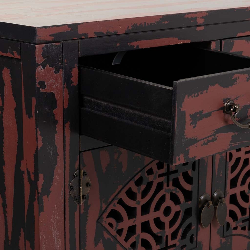 Entrée en bois rouge 120x40x102h - 5