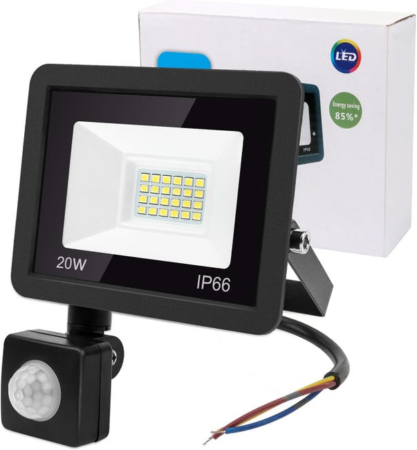 Projecteur LED 20W avec Détecteur de Mouvement – Spot Extérieur, Idéal ...