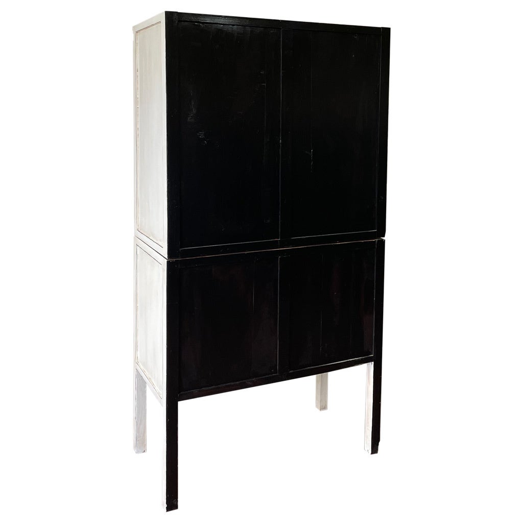 Armadio in legno bianco fatto a mano 96x42x175h cm - 4