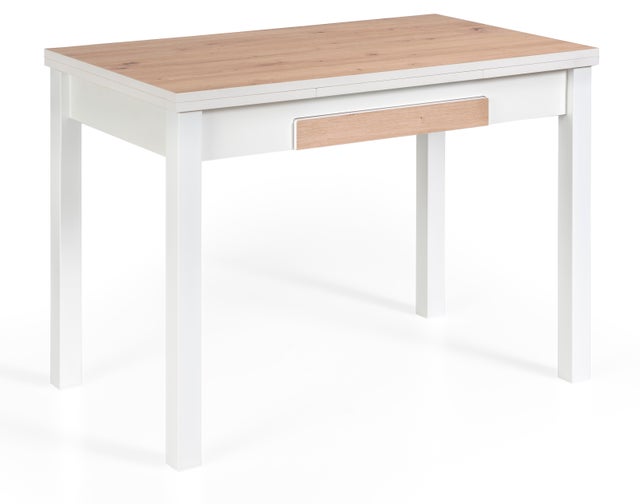 Mesa de Cocina Rectangular Extensible NOLI - 100/160x60cm - Sobre Roble Amazona MDF - Patas Metal