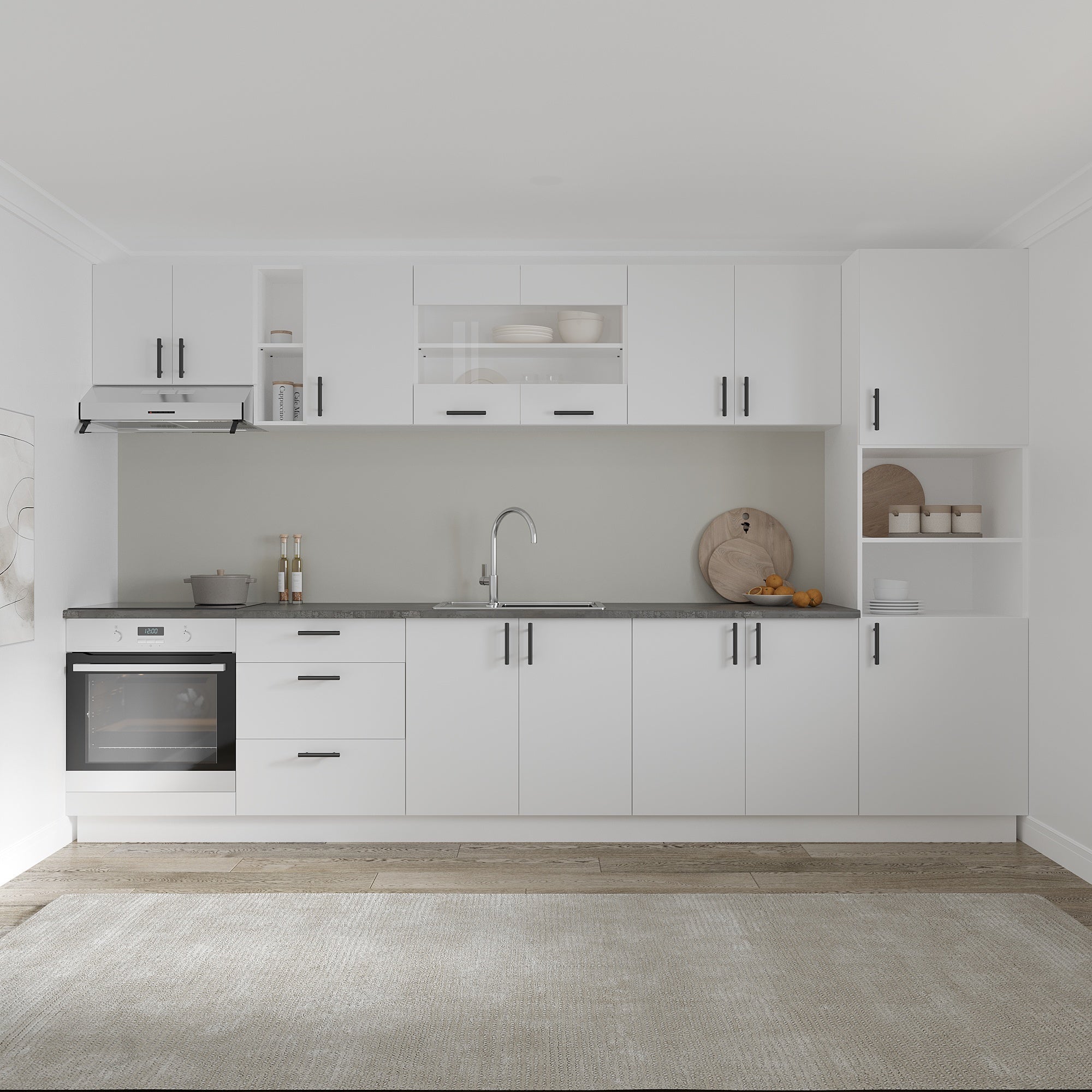 Meuble bas haaus Karo, 3 tiroirs, Blanc, 60 x 50 x 80 cm - 6