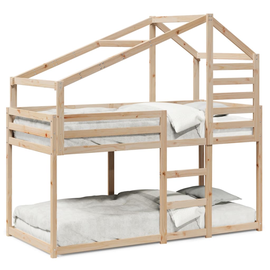 Lit superposé avec toit 75x190 cm bois de pin massif CFW51712 - 3