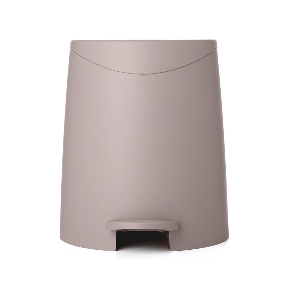 Poubelle de salle de bain à pédale 3 litres gris tourterelle mat en plastique - 4