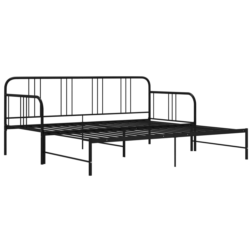 Maison Exclusive - Cadre de canapé-lit extensible sans matelas Noir Métal 90x200cm - 8