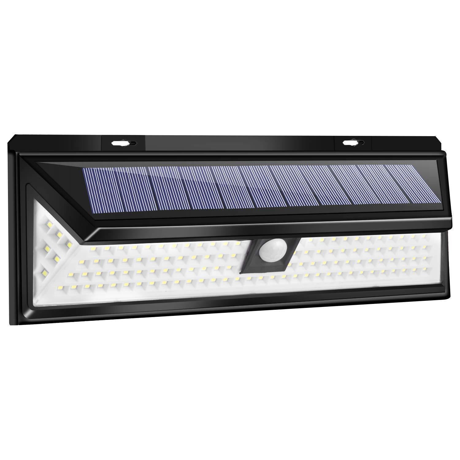 Lampa solarna 118 LED, czujnik ruchu, oświetlenie zewnętrzne, bezprzewodowy reflektor, wodoodporne światło słoneczne do ogrodu