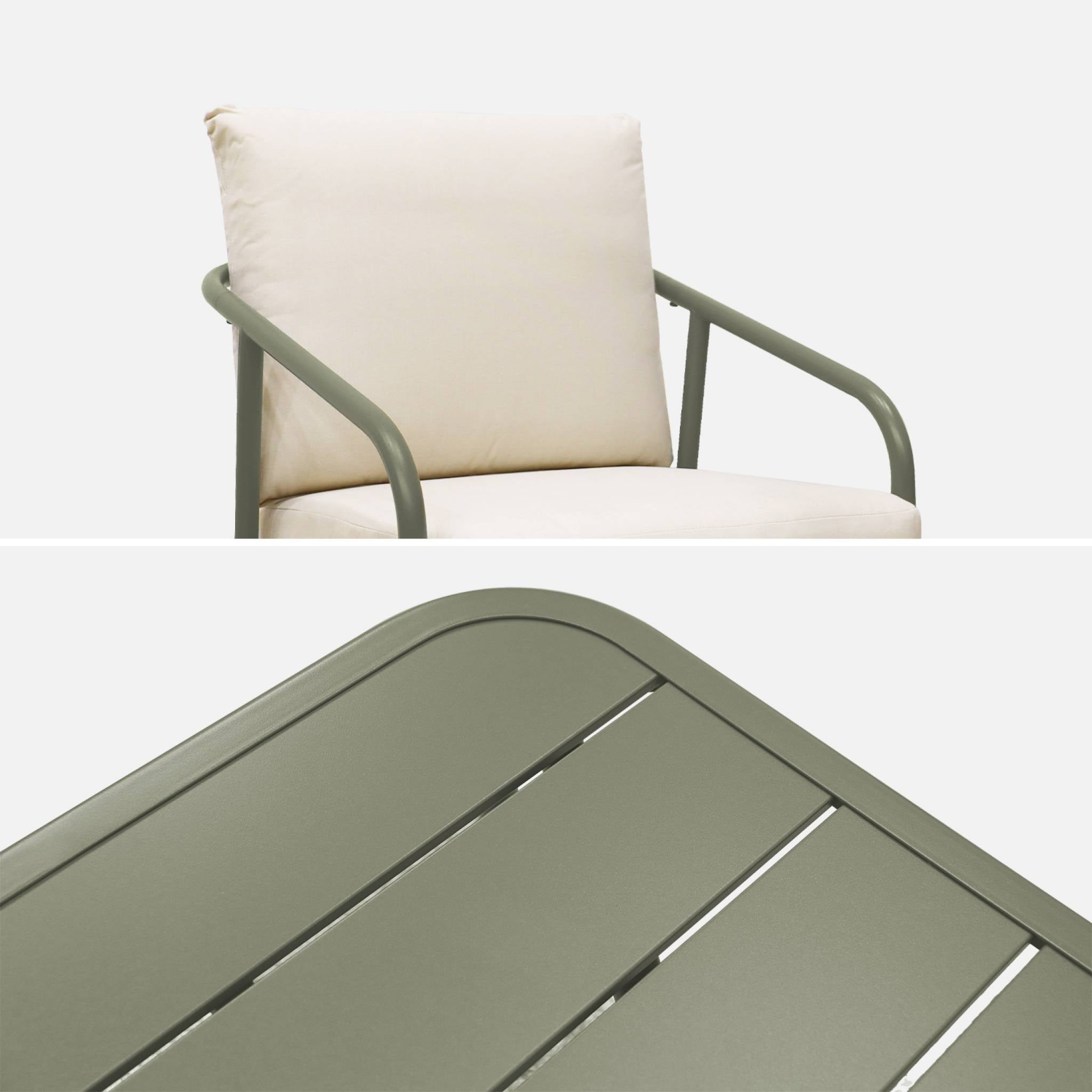 Salon de jardin en Acier Beige 4 personnes - 6