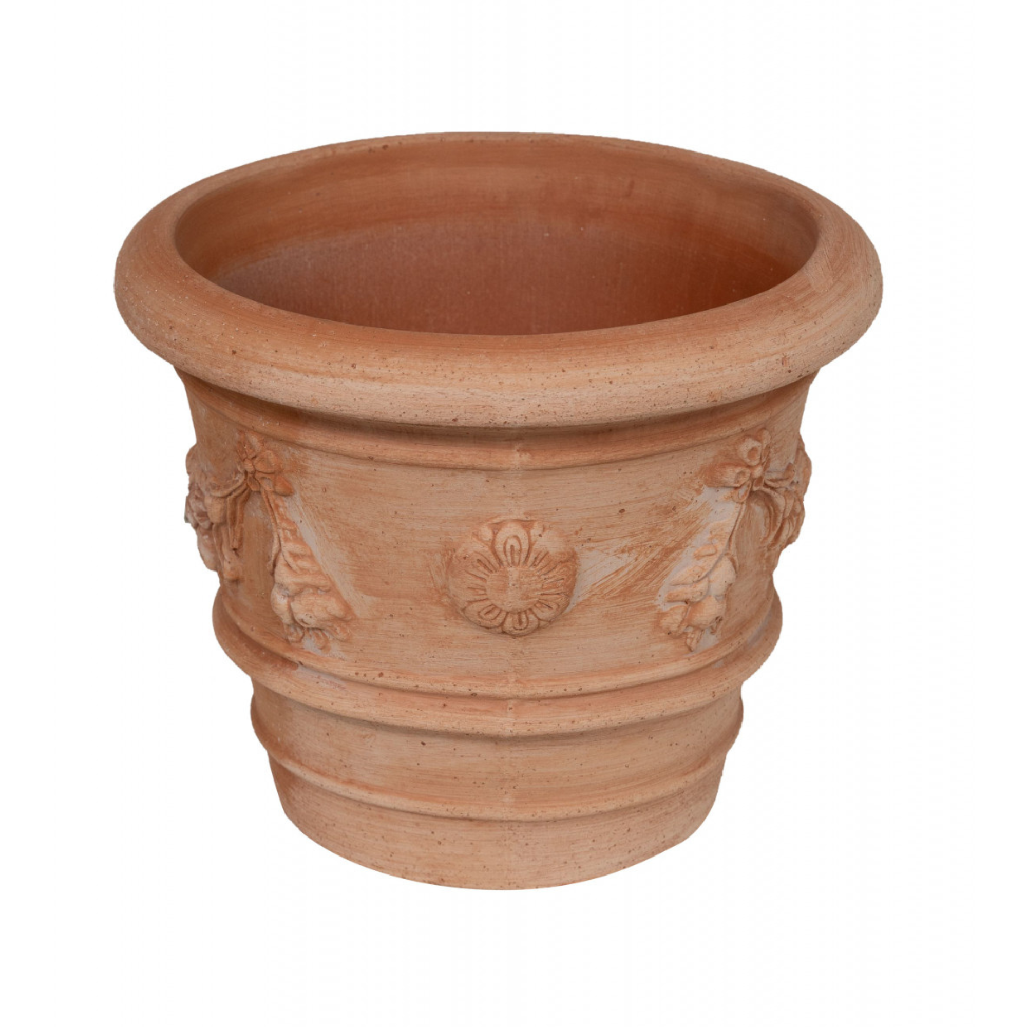 BISCOTTINI Pot en terre cuite fait main 30x25cm - Pot de jardin résistant au gel - Pot pour bonsaï d'intérieur et d'extérieur - 7