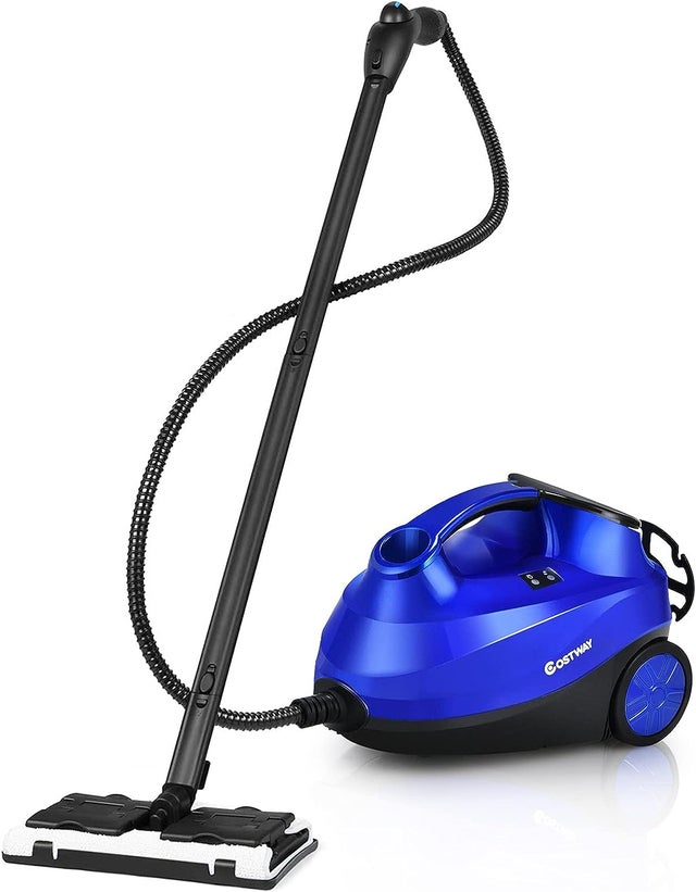 Nettoyeur Vapeur 2000W 4 Bars avec 19 Accessoires Sans Produit Chimique, Balai Vapeur avec Réservoir de 1,5 L (Bleu)