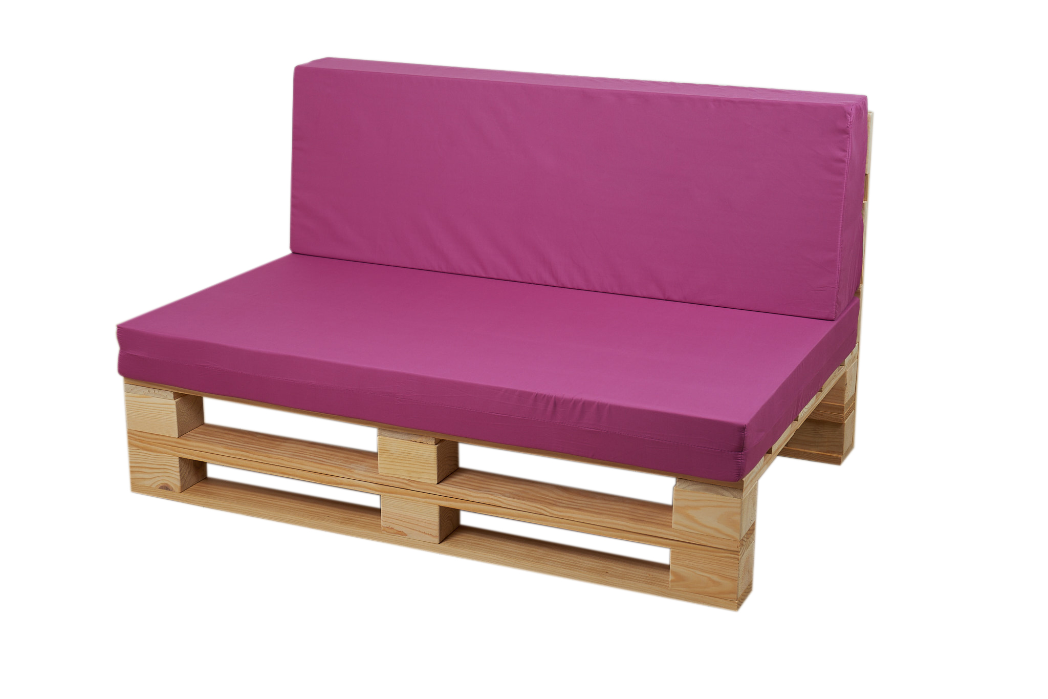 Conjunto cojines tejido microfibra para sofa de palets de 120cm x 80cm (asiento + respaldo) - malva