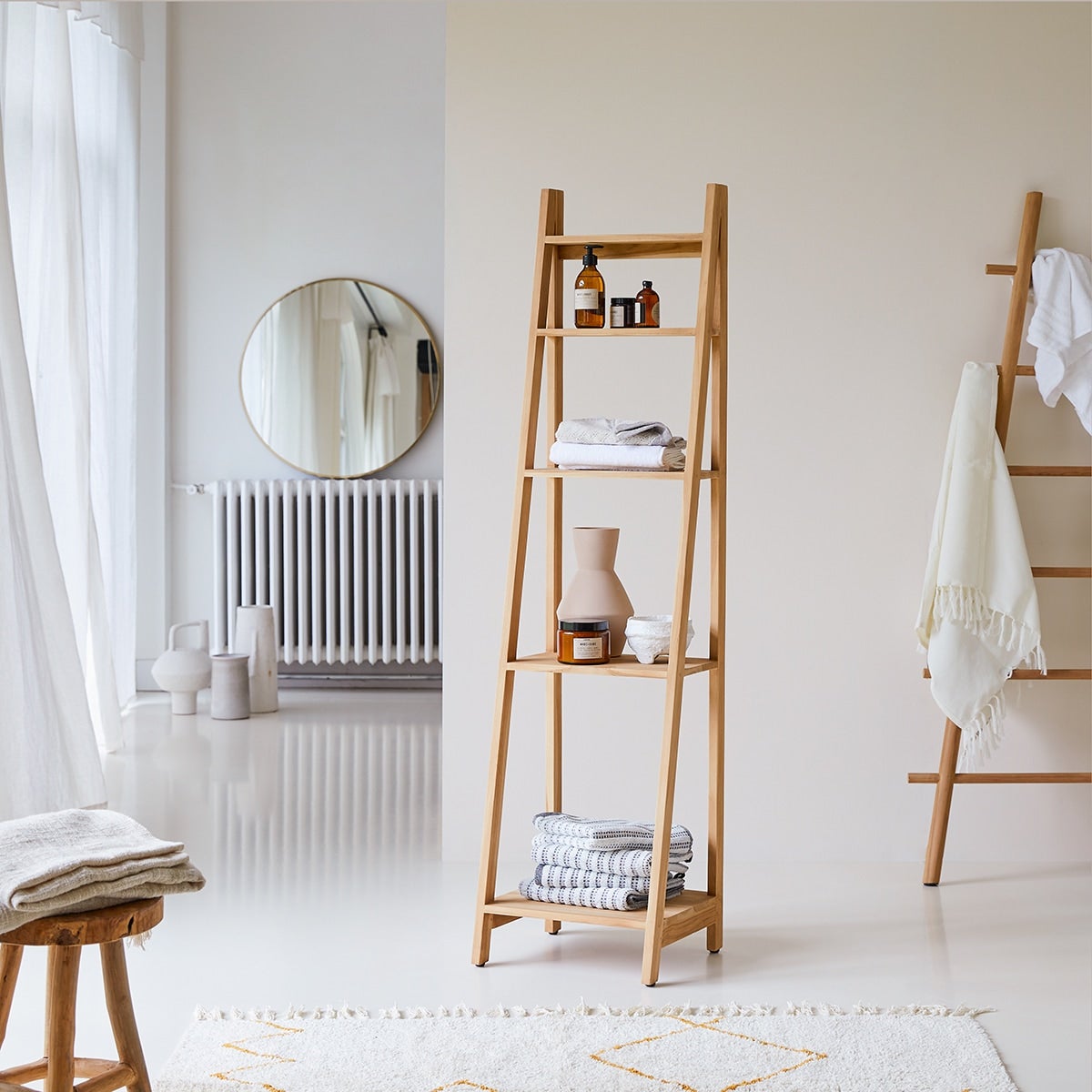 Tikamoon estantería baño madera maciza teca natural diseño estilo vertical nuevo tikamoon