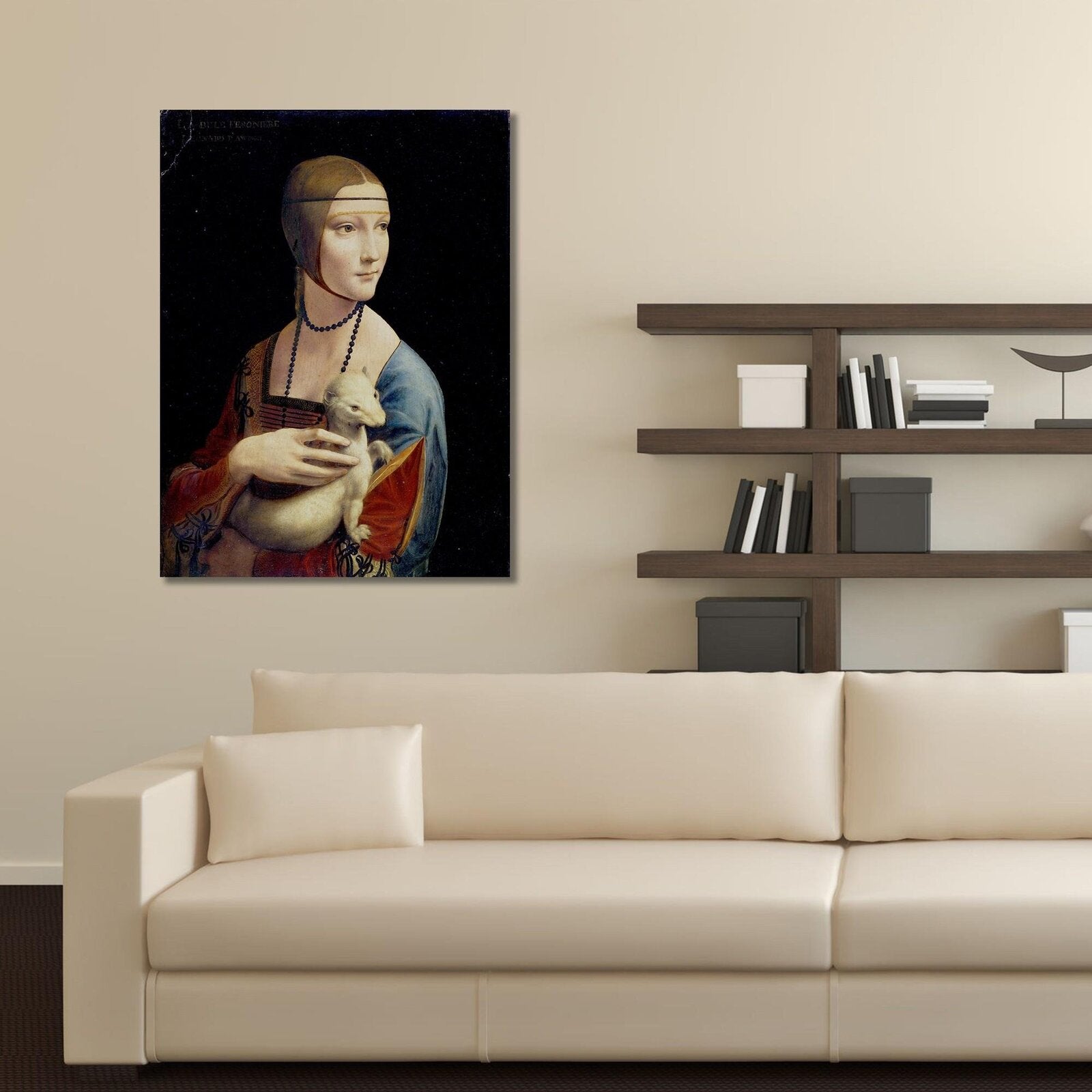 Tableau reproduction photo de leonardo da vinci - dame à l'hermine - 70 x 100 cm - 4