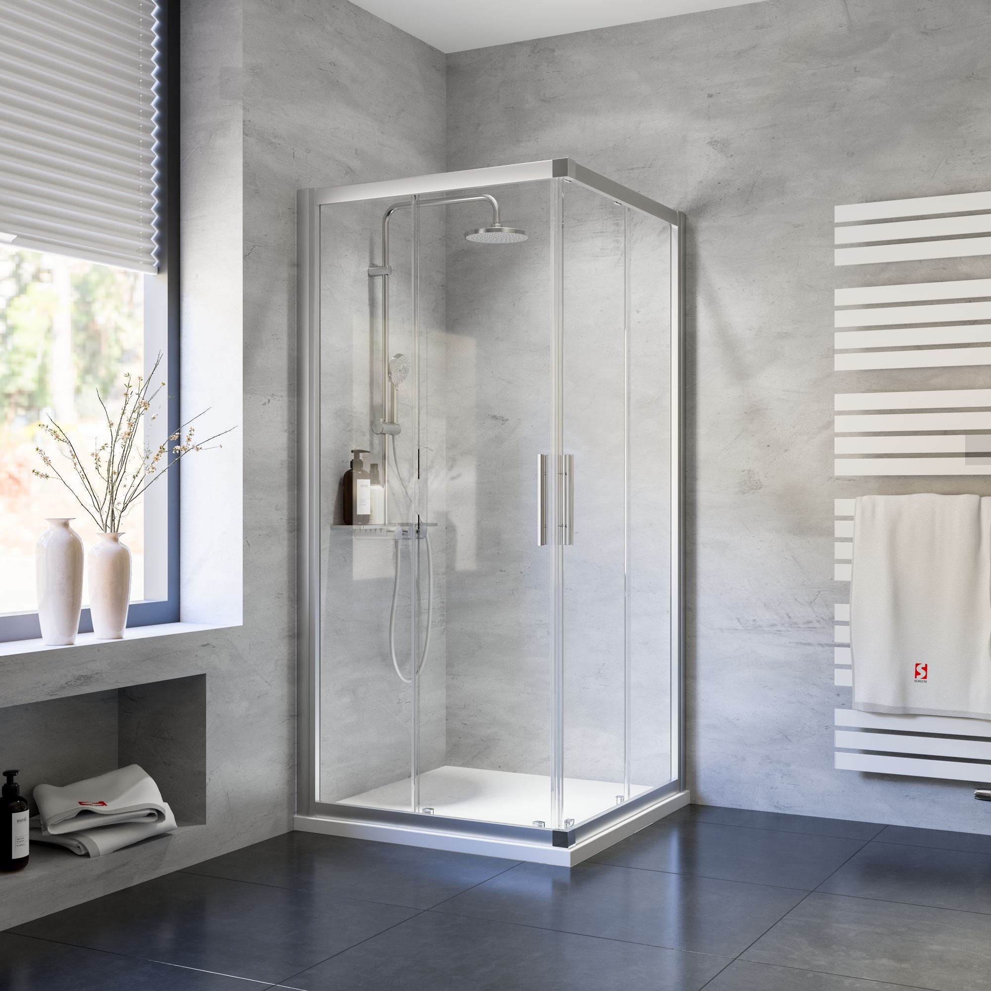 Schulte paroi de douche accès d'angle droit, 90x90x185 cm, portes de ...